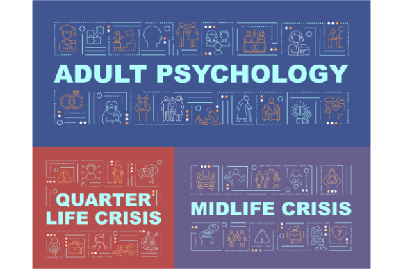 Adult Psychology Issue Concepts Banners for Editorial & Web Design