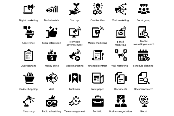 Beautiful Digital Marketing Icons for Commercial Design Projects