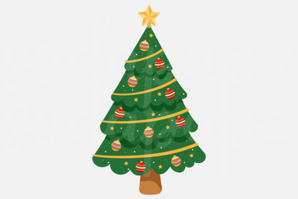 Classic Christmas - Christmas Tree Icon for Website and Editorial Graphics