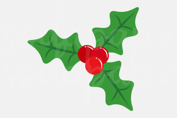 Classic Christmas Mistletoe Icon for Graphic Design Projects