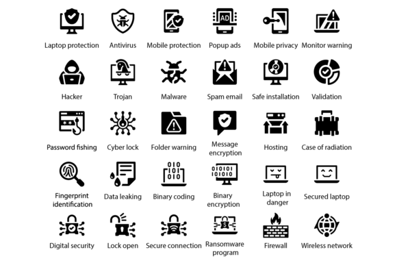 Cyber Security Icons: Elevating Visuals with Modern Graphic Design