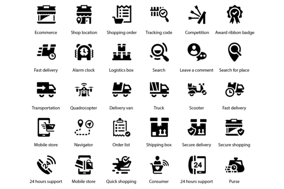 Delivery Icons: A Graphic Design Asset for Crafters and Creative Businesses