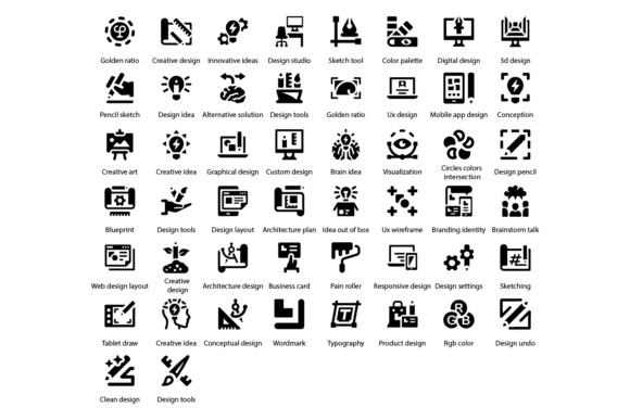 Design and Creativity Icons for Professional Graphic Projects