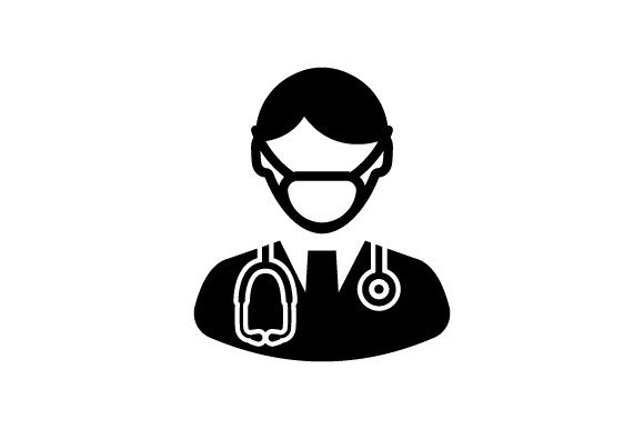 Doctor Wore a Surgical Mask Icon: A Modern Design Asset for Small Business Branding