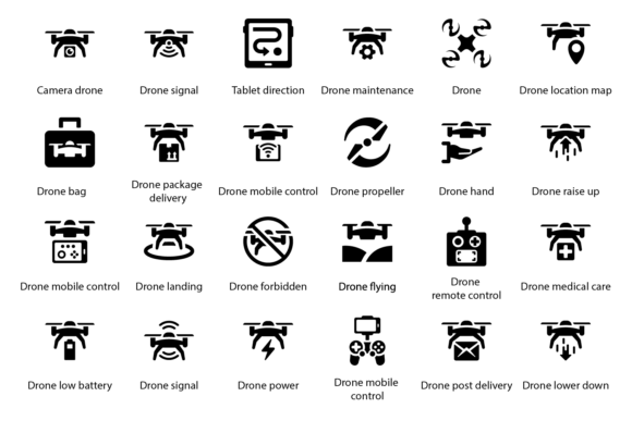 Drones Icons: A Modern Graphic Design Asset for Creative Projects