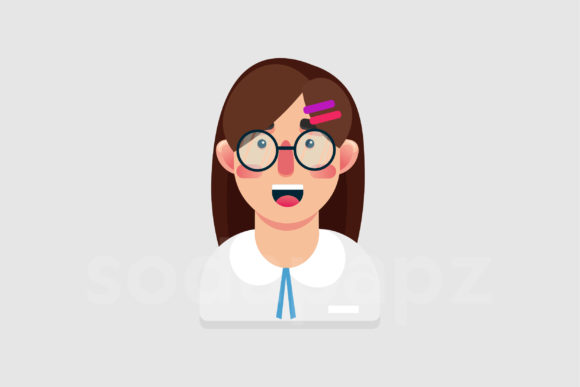 Family Character Icon - Girl Student: A Modern Design Asset for Content Creators