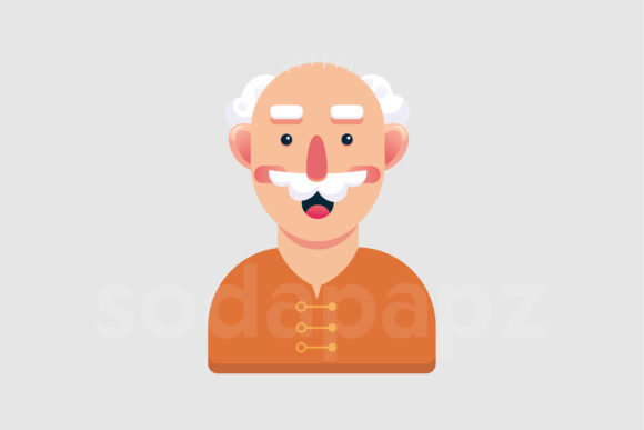 Family Character Icon - Grandpa 2 for Real Crafting Projects