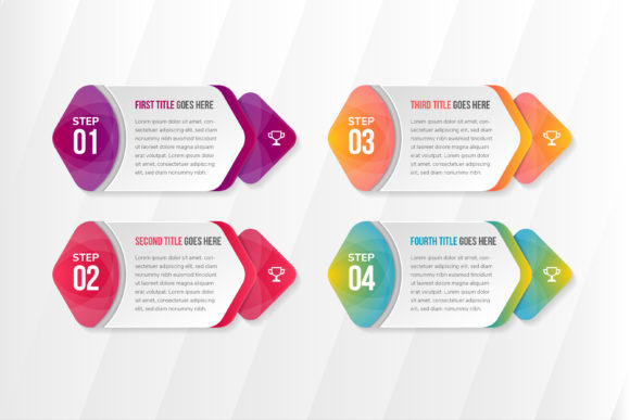 Four Option Infographic Arrow Hexagon for Creative Handmade Projects