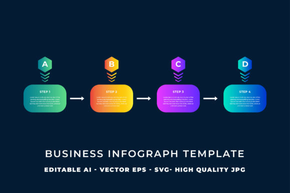 Four Step Gradient Infographic Template for Modern Branding
