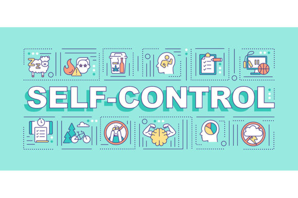 Self Control Word Concepts Banner: A Graphic Template for Crafters and Printables