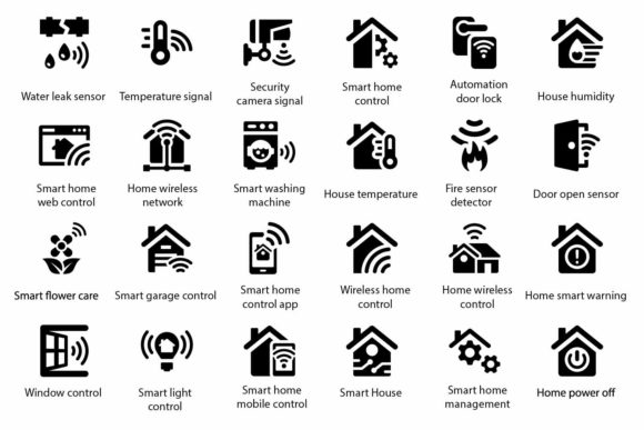 Smart House Icons: A Modern Graphic Design Asset for Content Creators