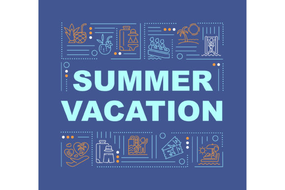 Summer Vacation Word Concepts Banner: A Graphic Template for Craft Creators