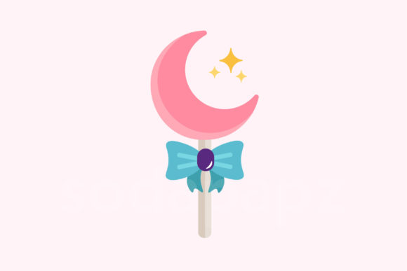 Sweet Deluxe - Moon Popsicle Icon for Graphic Design and Commercial Use