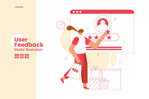 User Feedback Vector Illustration: A Versatile Graphic for Handmade Creations