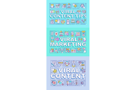 Viral Marketing Word Concepts Banner Set for Handmade Businesses
